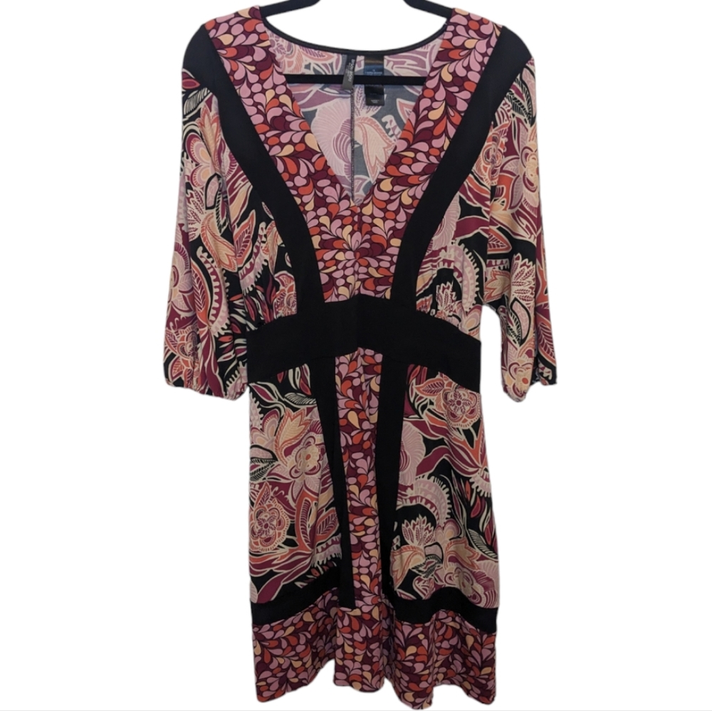 Bisou Bisou Floral Paisley V-Neck Tie Waist Dress 🌸💫